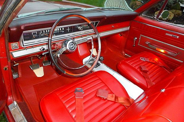 interior shot of a 66 Fairlane 500XL convertible